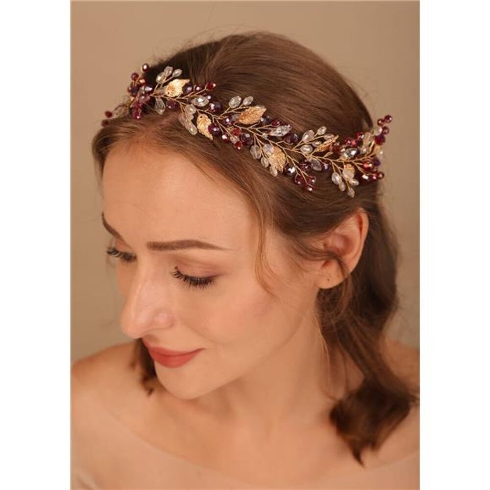 Women Girls Hair Vine‎ Crystal Wedding Headband  Fall Boho Bridal Hair Piece